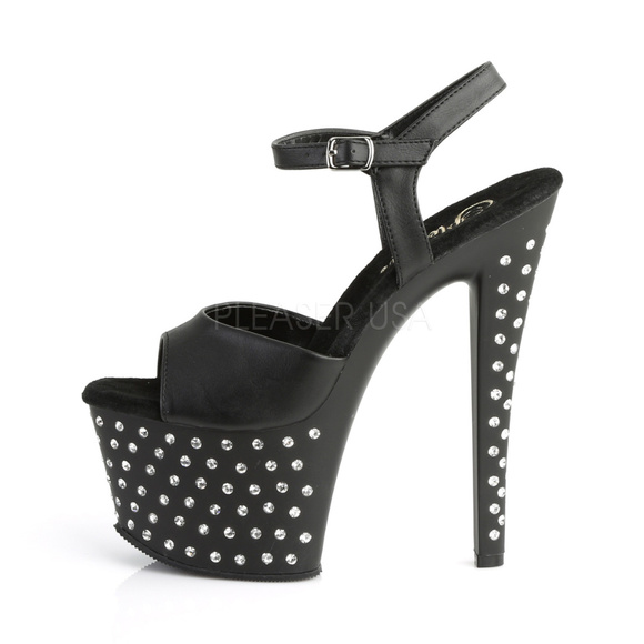 Studded Rhinestone Platform High Heel Shoes - Picture 2 of 4